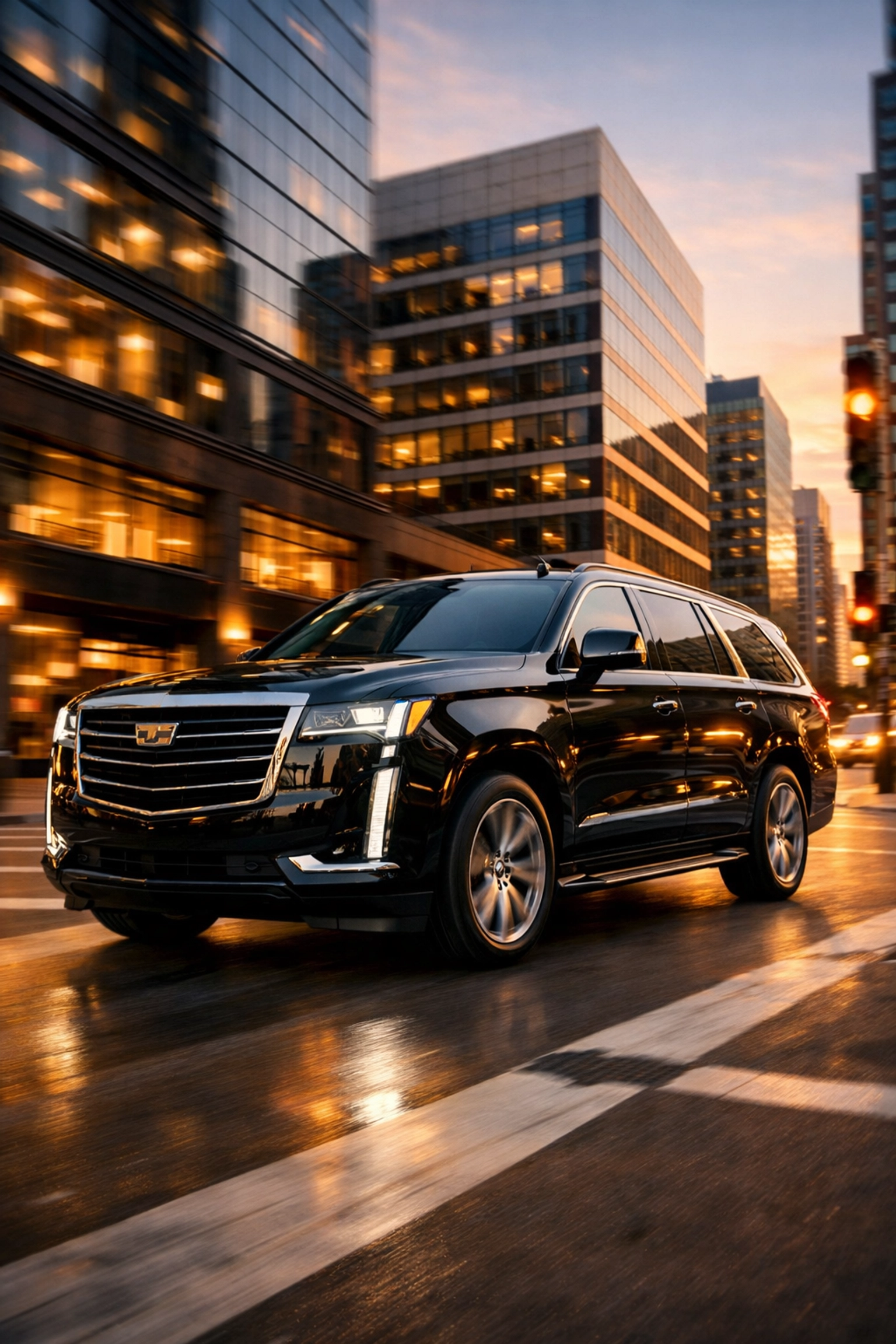 Premium SUV providing executive ground transportation during Super Bowl travel