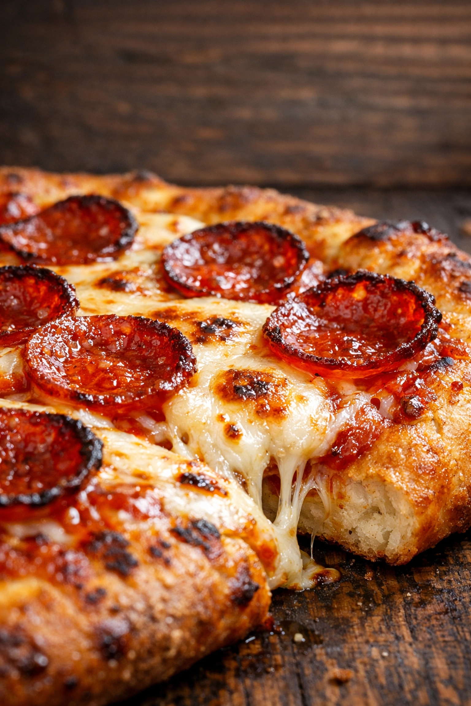 Freshly baked 5-ingredient pepperoni pizza with melted mozzarella cheese for picky eaters.