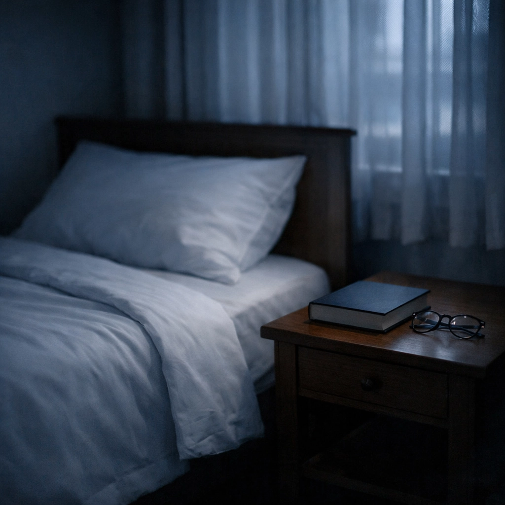 Empty guest bed with staged details showing the reality of closeted couples hiding their relationship