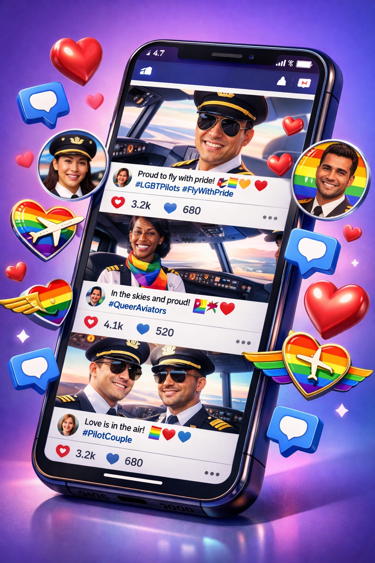 Social media connecting LGBTQ+ pilots and flight attendants in global aviation community