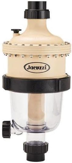 Jacuzzi brand Multicyclone Centrifugal pre-filter for swimming pools, designed to reduce filter maintenance by capturing sediment and debris before they reach the main pool filter. Ideal for increasing filtration efficiency and extending the lifespan of pump and filter equipment. Suitable for both residential and commercial pool water systems.