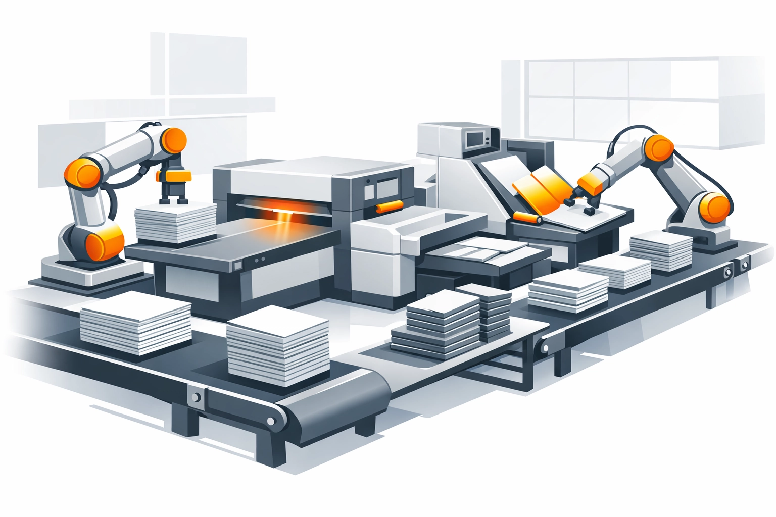 Automated finishing equipment and workflow integration in modern print production