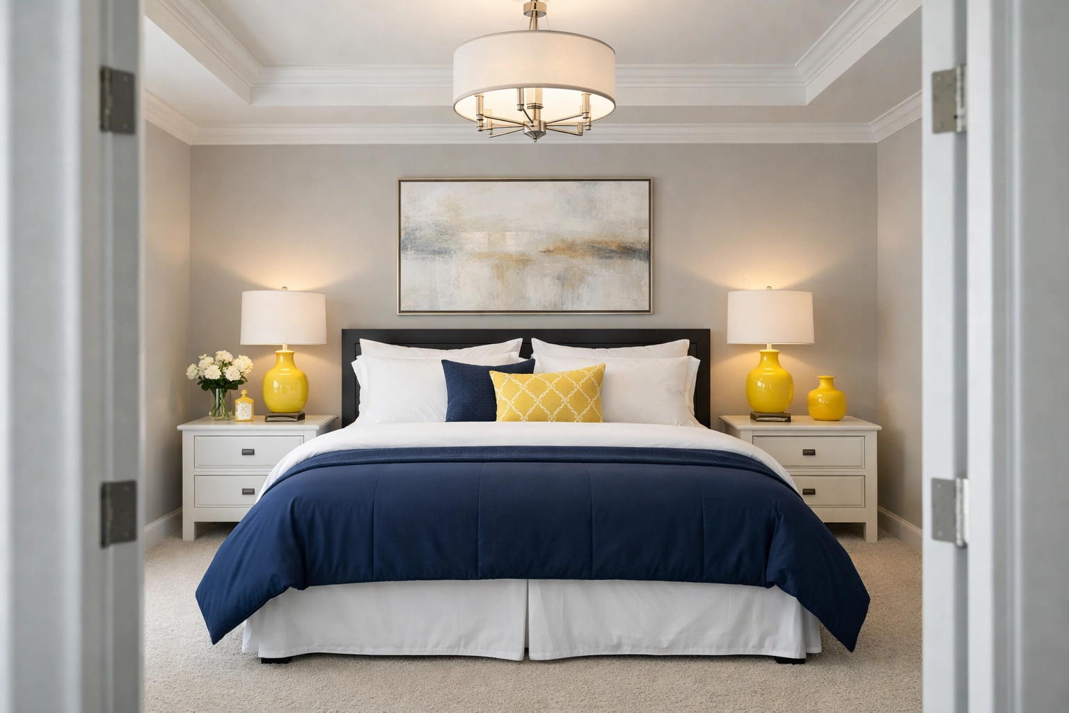Professionally cleaned and staged master suite showing a fresh, market-ready bedroom for sellers.