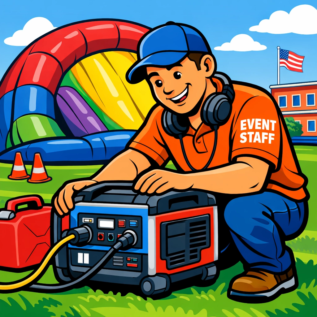 Professional setup of power generators for TDSB and SCDSB school fun fairs.