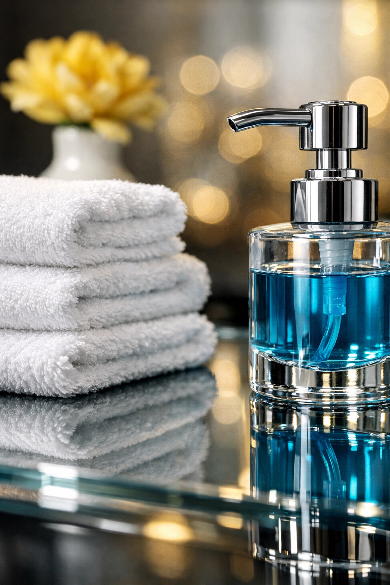 Sanitized bathroom vanity and polished fixtures from professional weekly house cleaning in Marlborough.