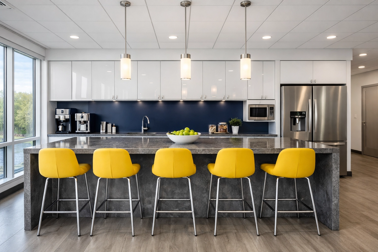 Clean and organized Northborough office breakroom maintained by professional commercial cleaning services.