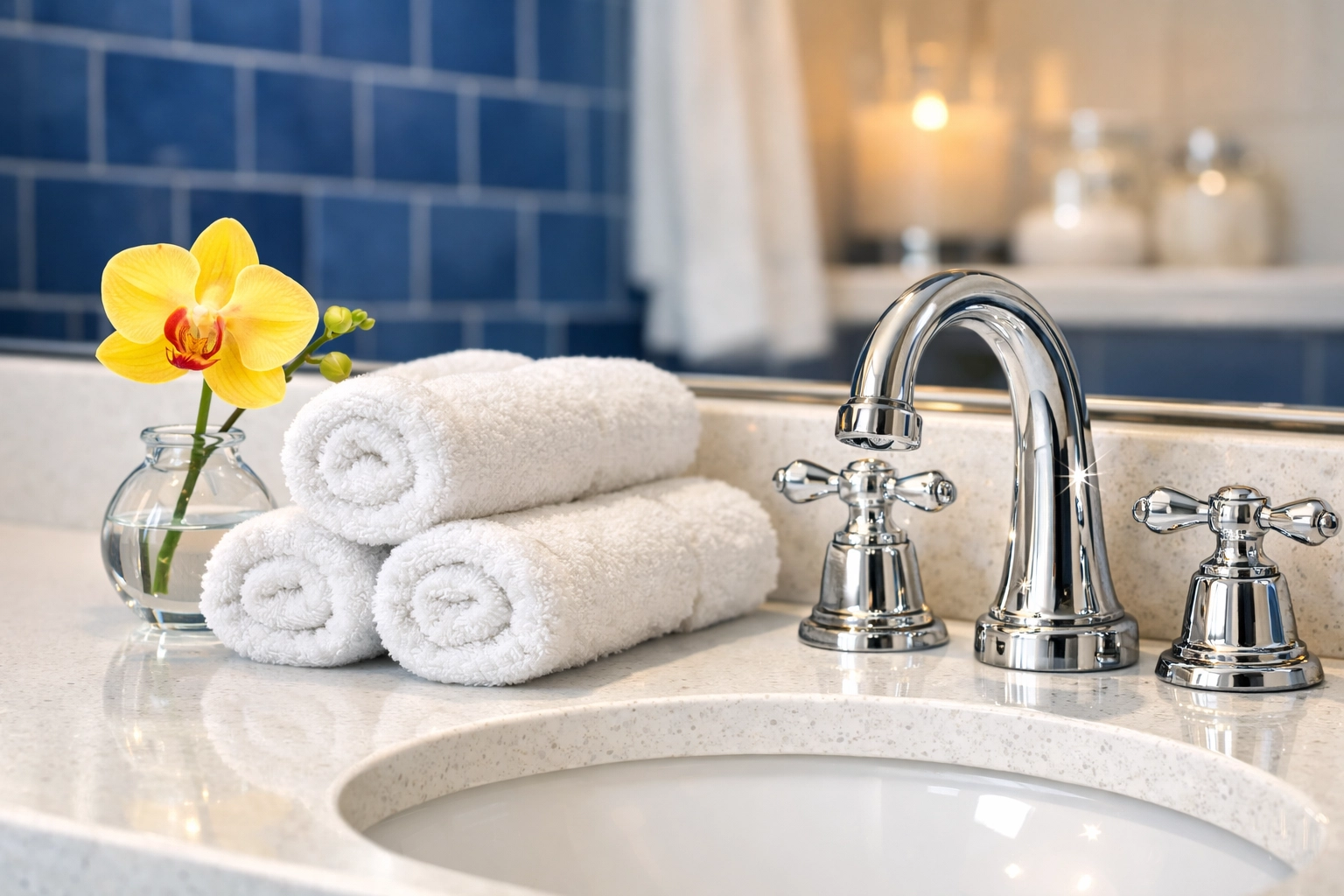 Deep cleaned luxury bathroom vanity in a Fitchburg home ready for a real estate photoshoot.