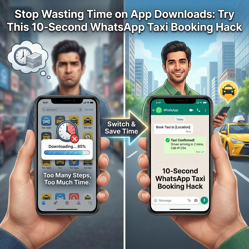 Stop Wasting Time on App Downloads: Try This 10-Second WhatsApp Taxi Booking Hack