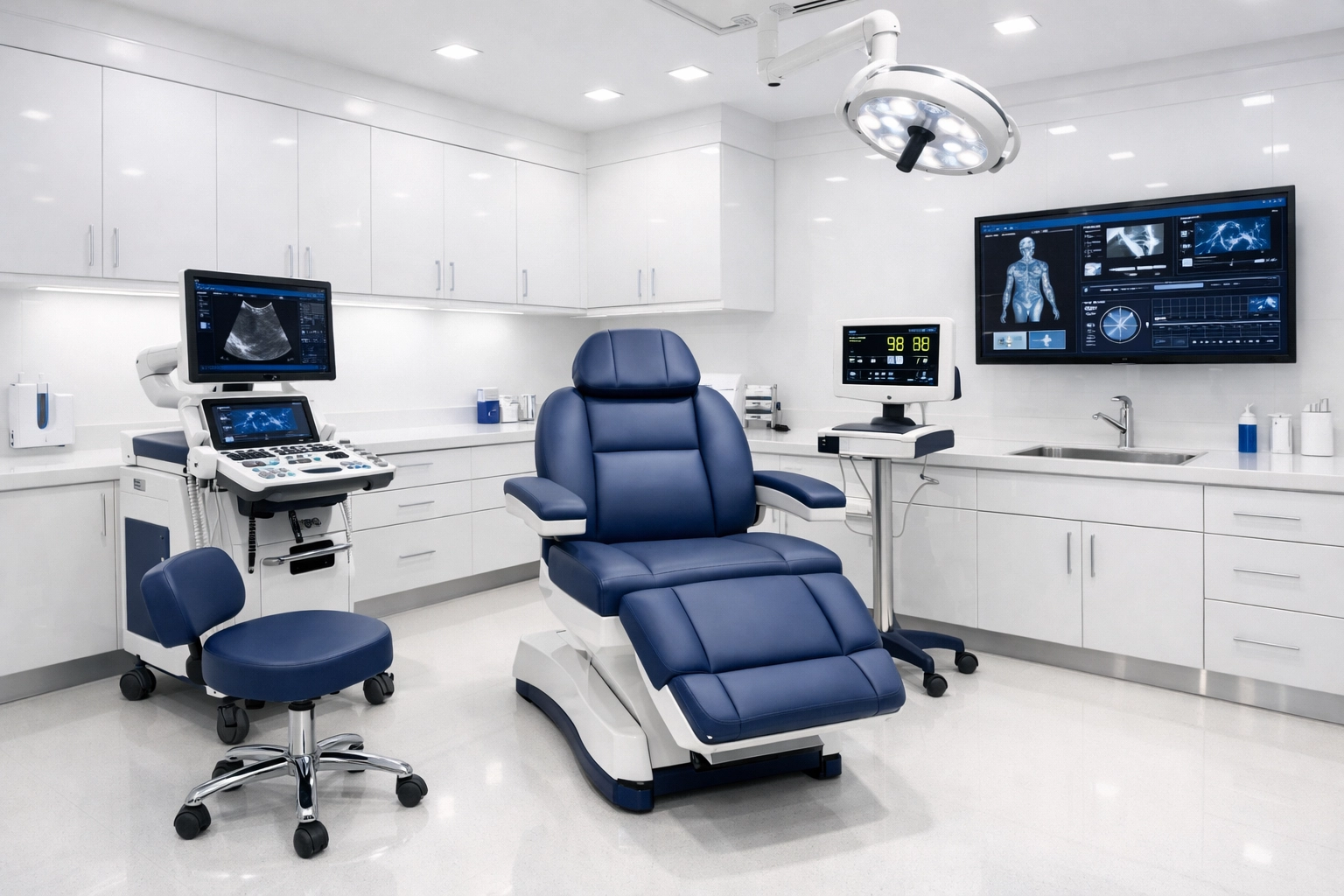 Sanitized medical facility exam room in Chicopee highlighting specialized healthcare cleaning.