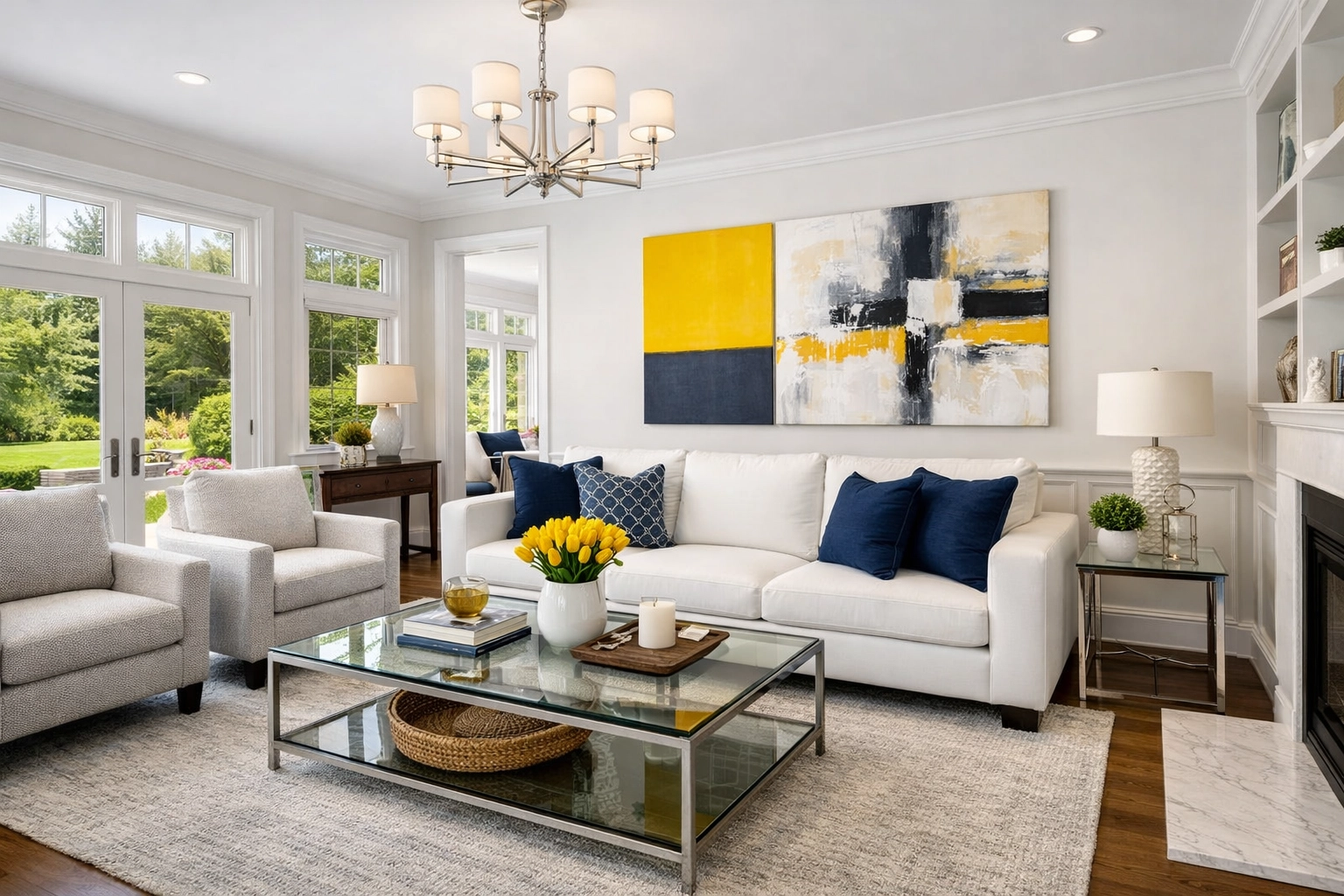 Professionally cleaned living room in a Massachusetts suburb offering a fresh start.