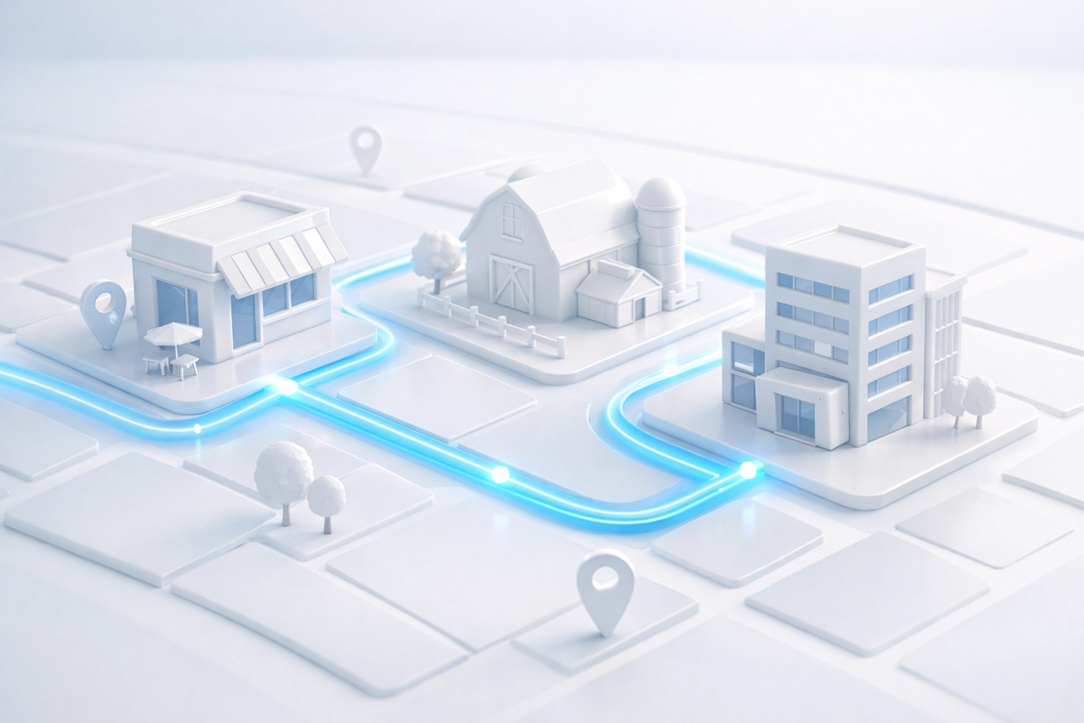 Digital map connecting local Southeast Minnesota businesses in a modern community directory.