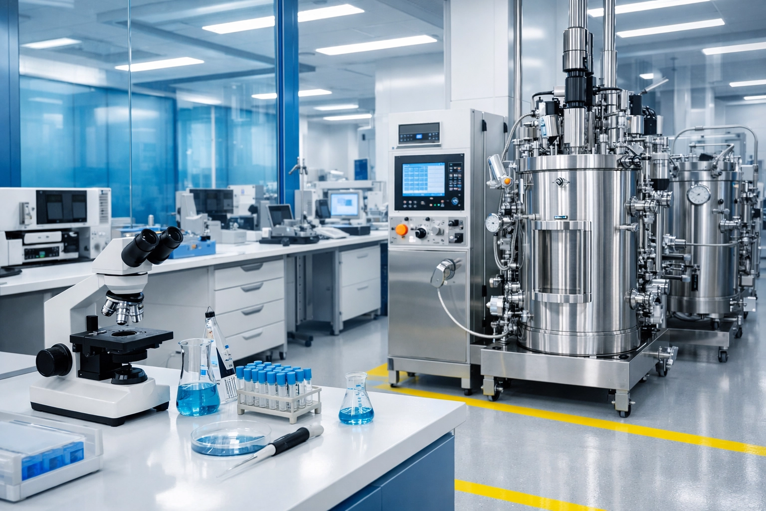 Sterile Marlborough biotech lab with sanitized workstations and professional commercial cleaning.