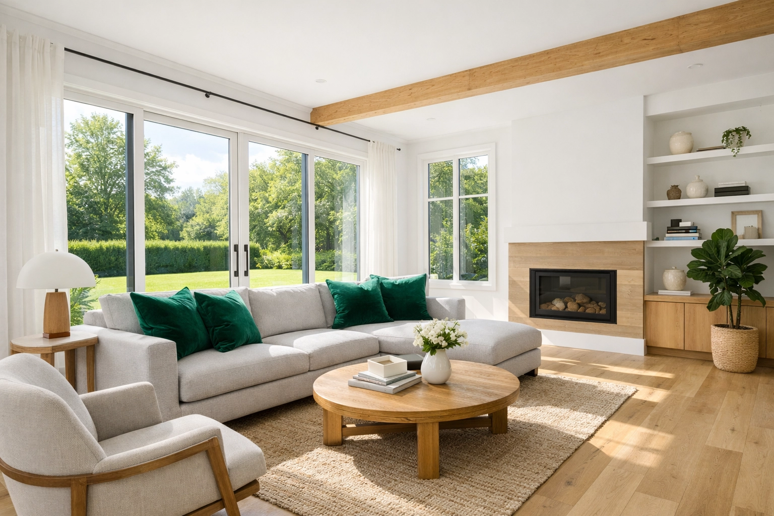 Modern renovated living room interior ready for rental and a cash-out DSCR loan refinance.