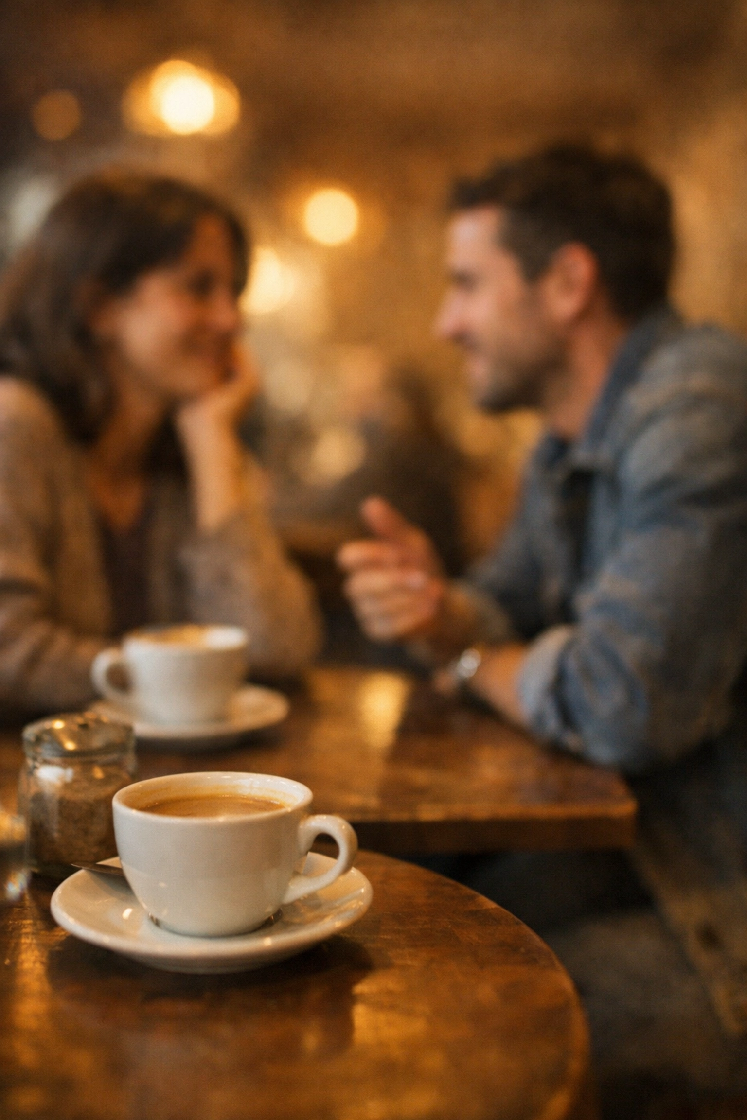 Két ember beszélget kávézóban - valódi kapcsolatok a pornófüggőség leküzdéséhez