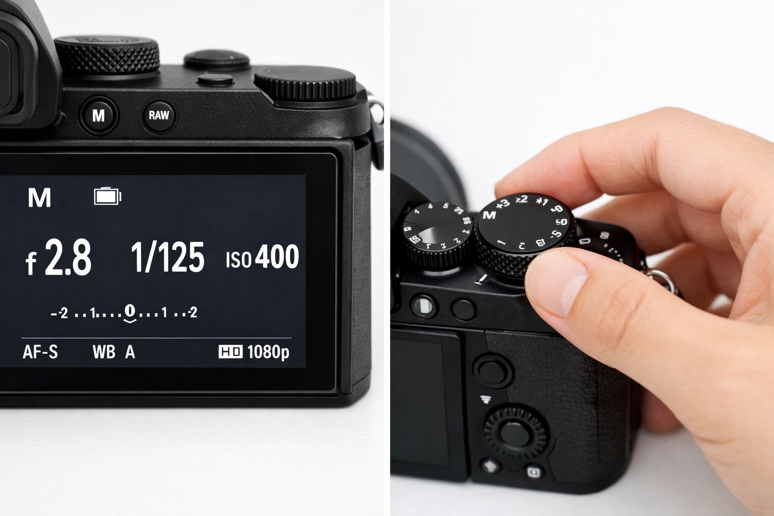 Camera settings display showing aperture, shutter speed, and ISO for ICM photography