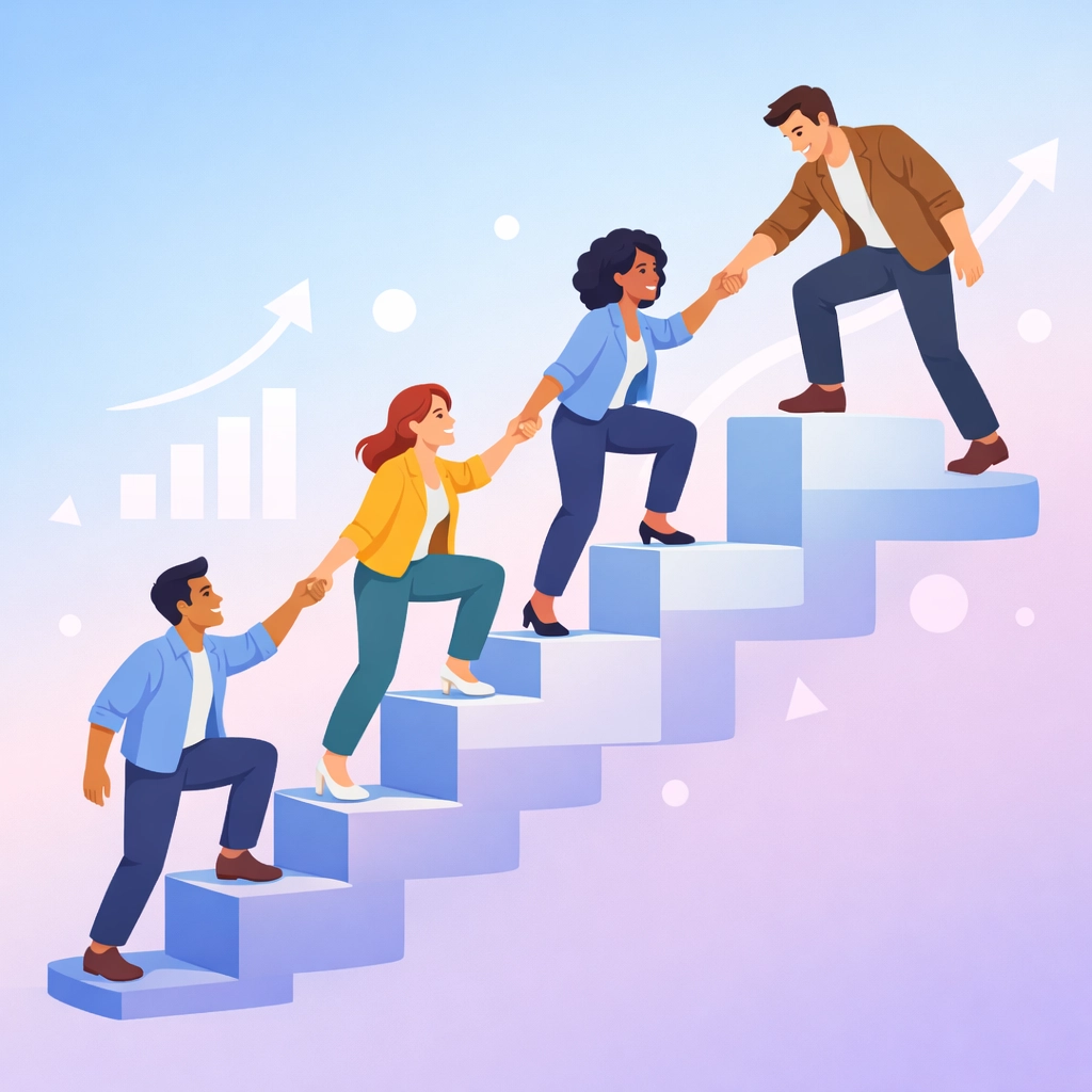 SMB team scaling growth together using unified platform stepping stones