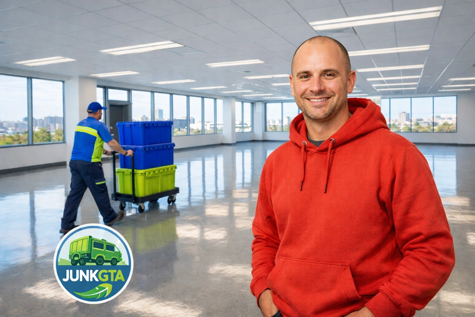 Office Decommissioning Richmond Hill: Sustainable Business Liquidation Junk GTA team completes an office decommissioning in Richmond Hill, leaving the commercial space clean and empty.