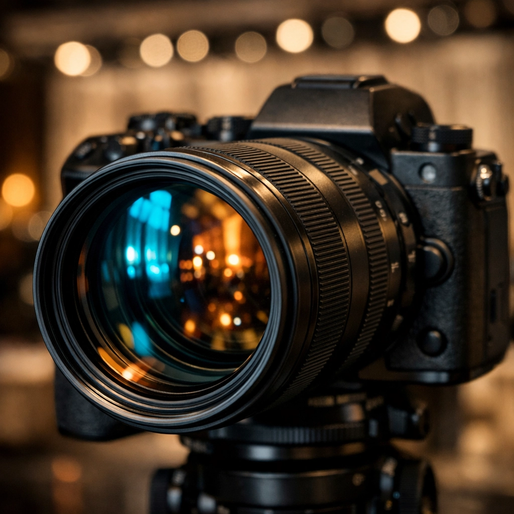 Professional camera with telephoto lens for high-quality Miami event and trade show photography.