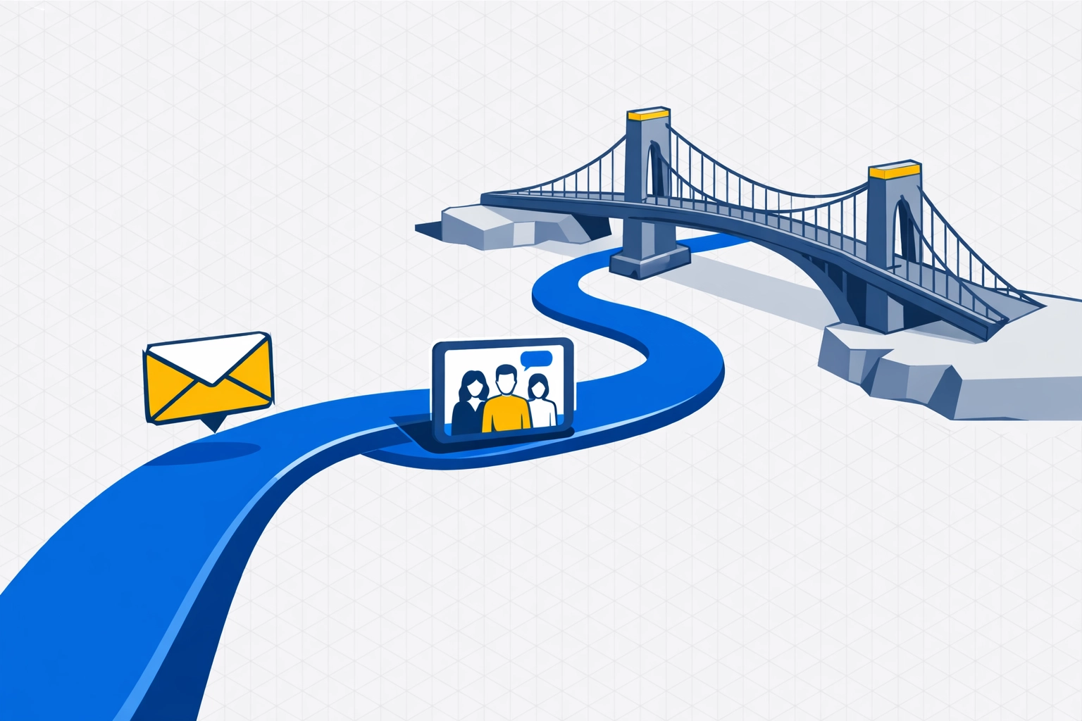 A vector illustration representing the digital donor journey and long-term engagement for non-profit organizations.