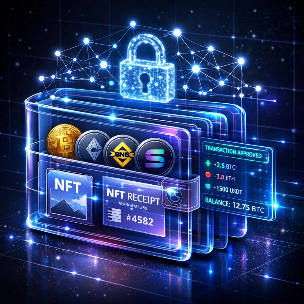 Self-custody digital wallet with multi-signature security and NFT receipt technology