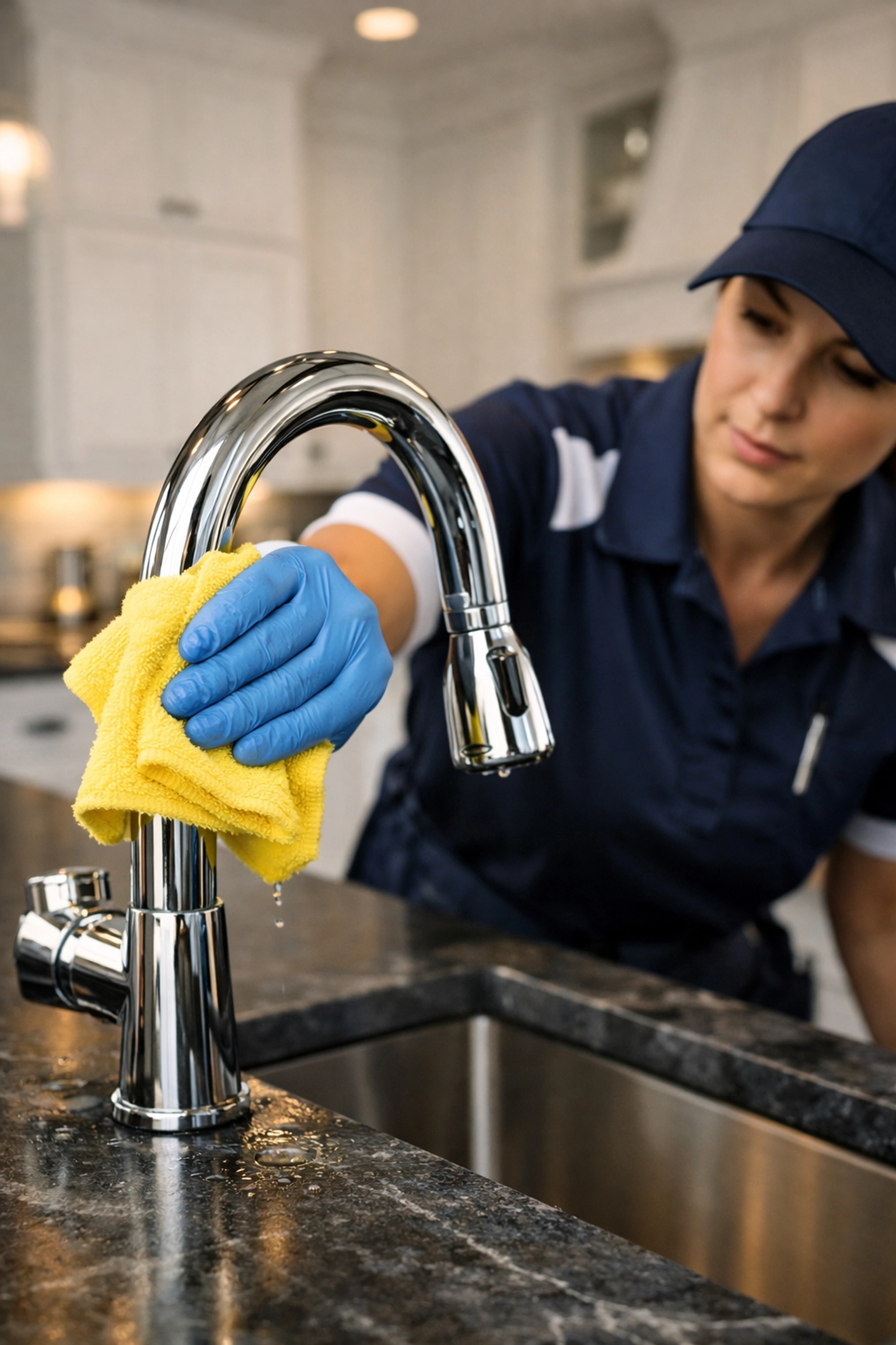 Professional kitchen detailing using ninja efficiency for residential cleaning Massachusetts.
