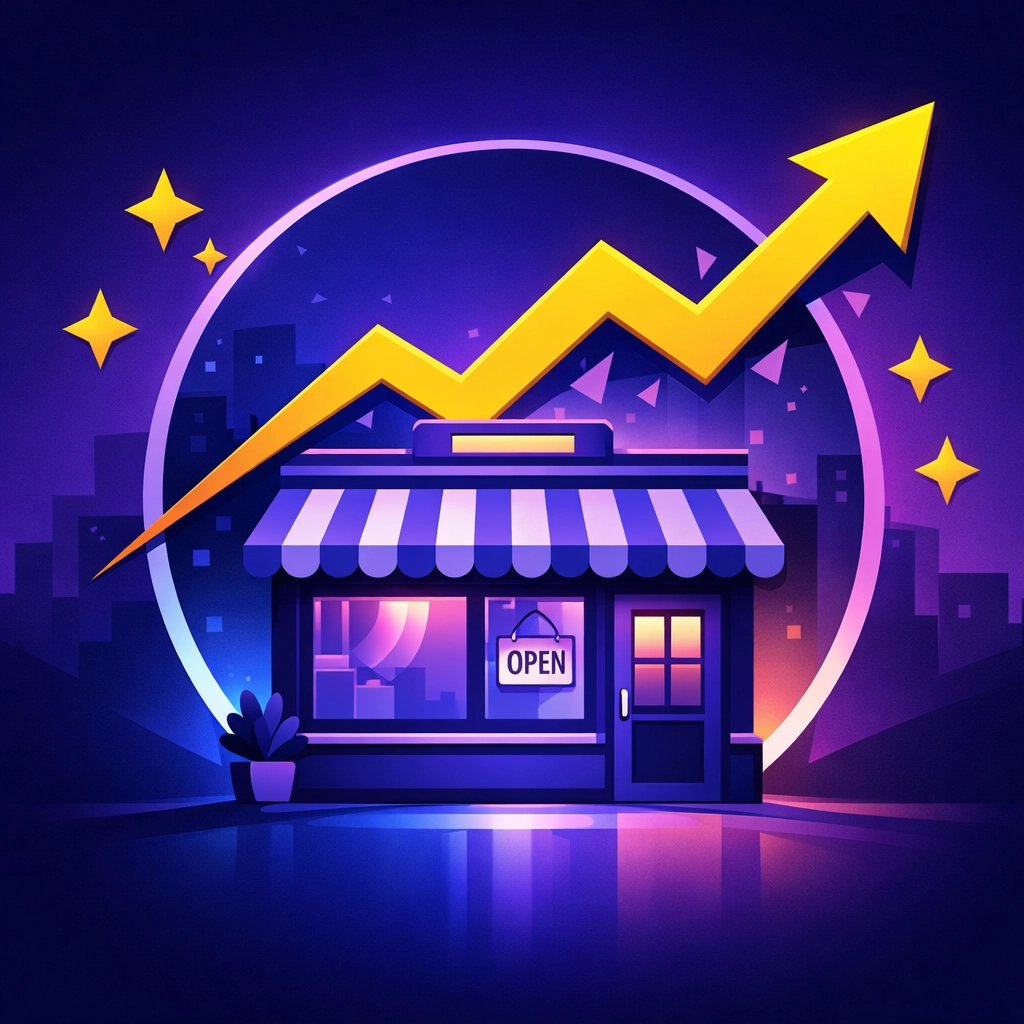 A local business storefront reflecting the growth and success driven by premium local streaming TV ads.