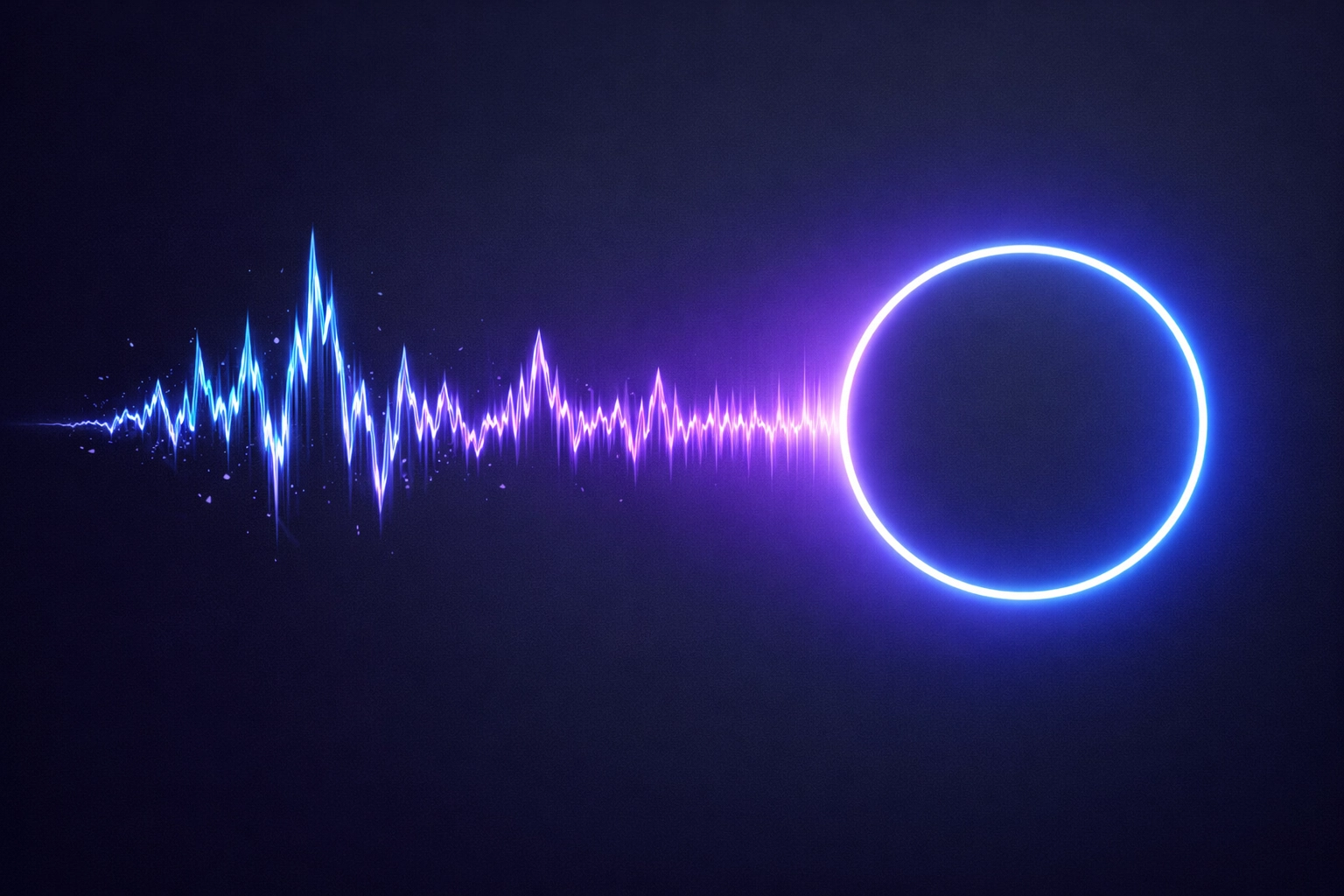 Glowing waveform forming a circle, showing clear search intent and site structure focus