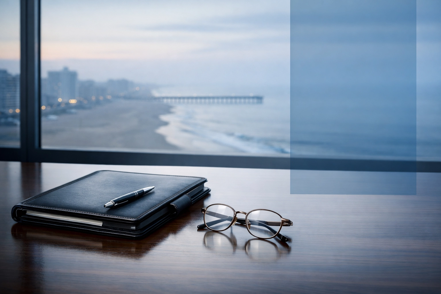 Professional Virginia Beach law office desk representing local expertise in child custody cases.