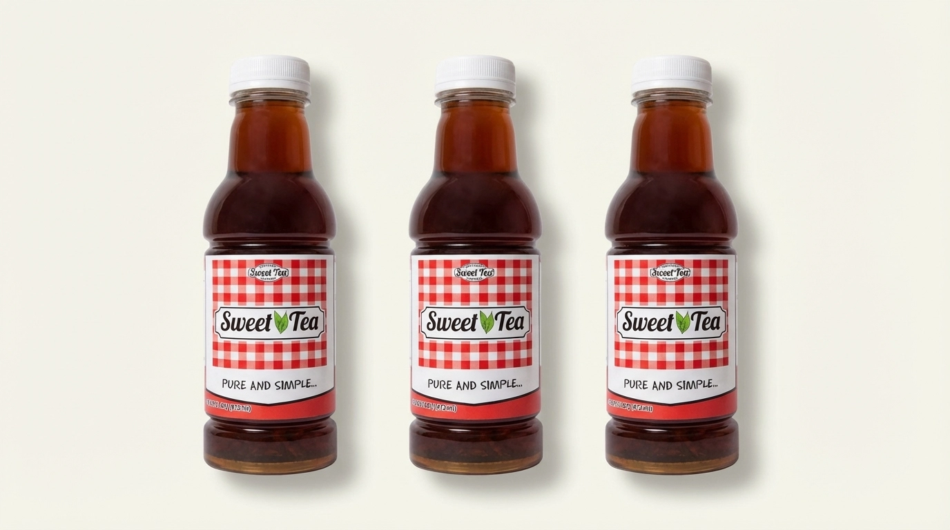 Southern Sweet Tea Company Official Bottles - Overhead Trio