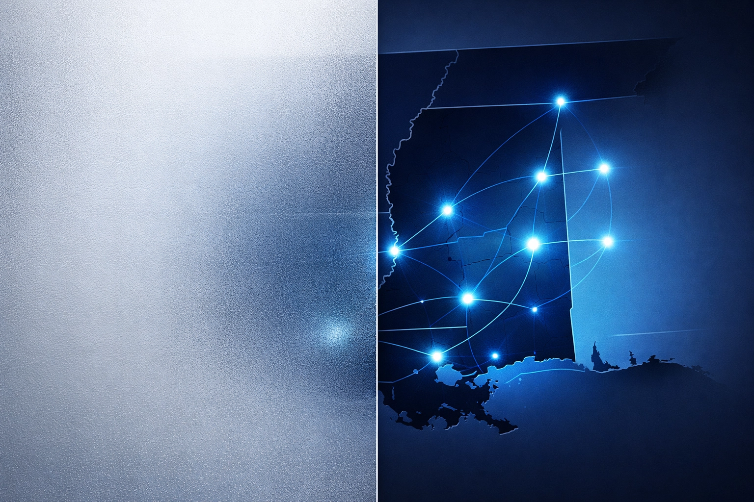 Strategic map of the Gulf Coast representing confidential business sales and reaching qualified buyers.
