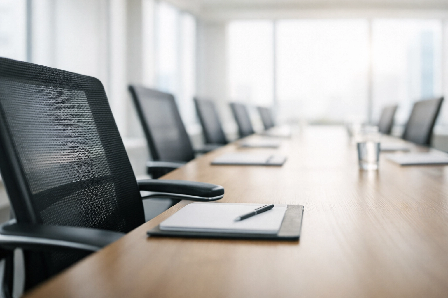 Professional conference room setup demonstrating team collaboration and business continuity in RIA firm