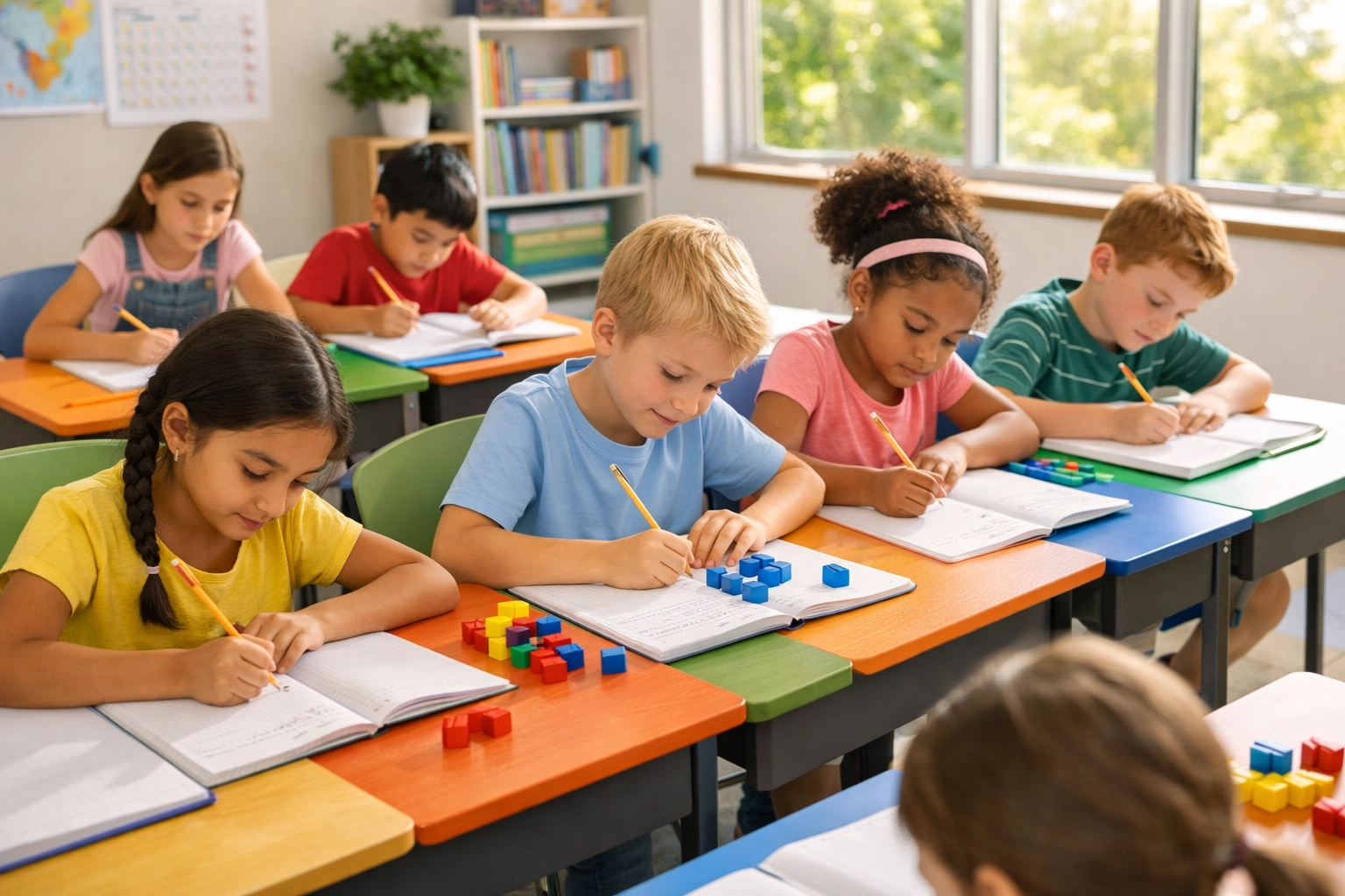 Elementary students in Ontario classroom practicing foundational math skills
