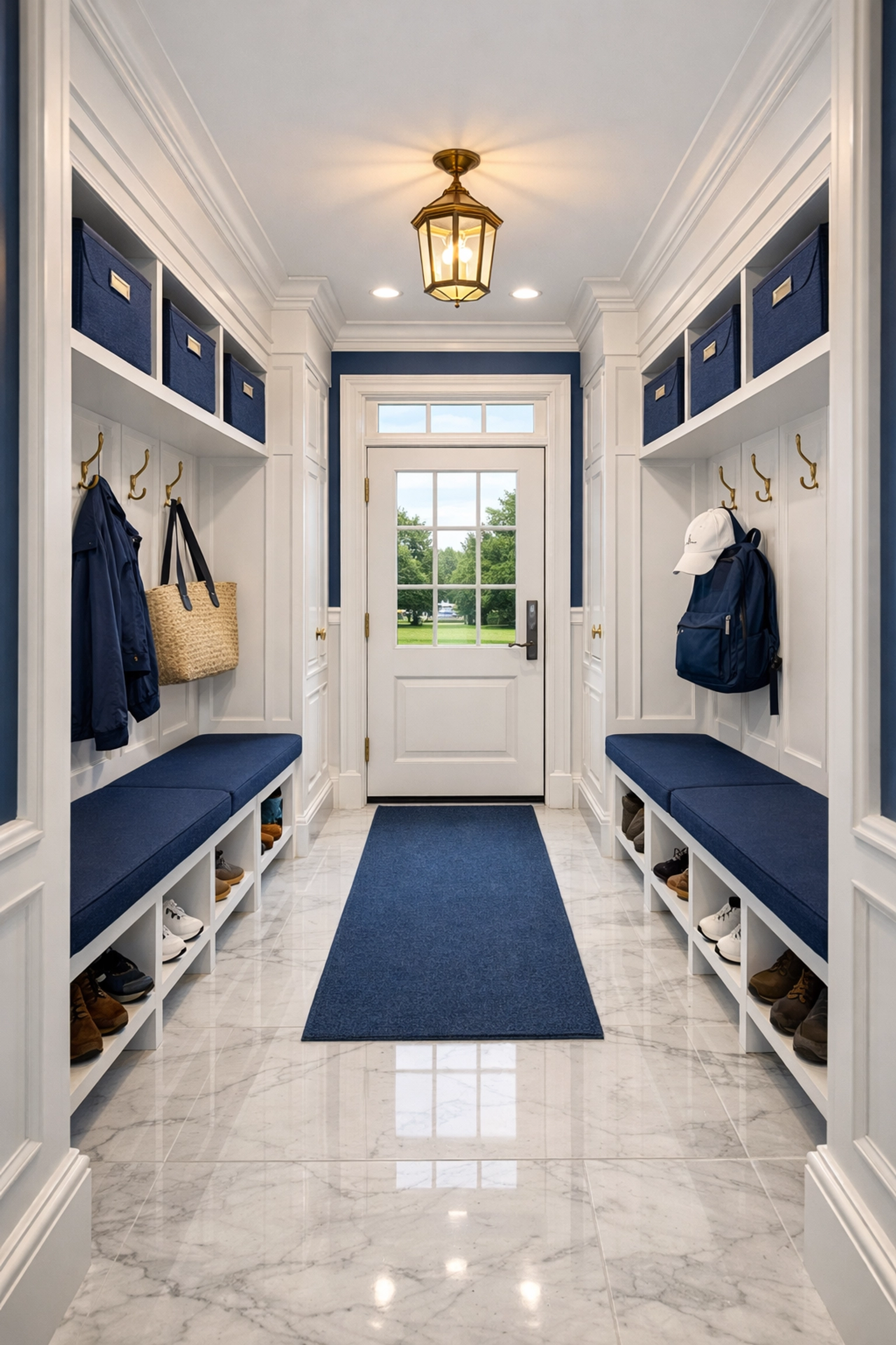 Organized and perfectly clean entryway showing reliable professional house cleaning results in Needham.