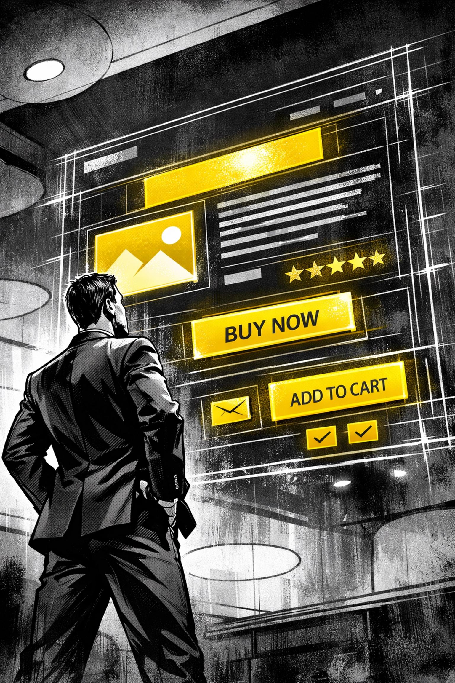 Expert analyst examining a digital blueprint to optimize Amazon listings for higher conversion rates.