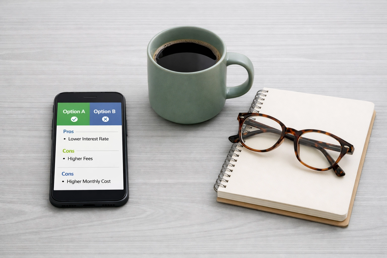 Modern desk setup with a smartphone used to compare payday loans and installment loans in Canada.