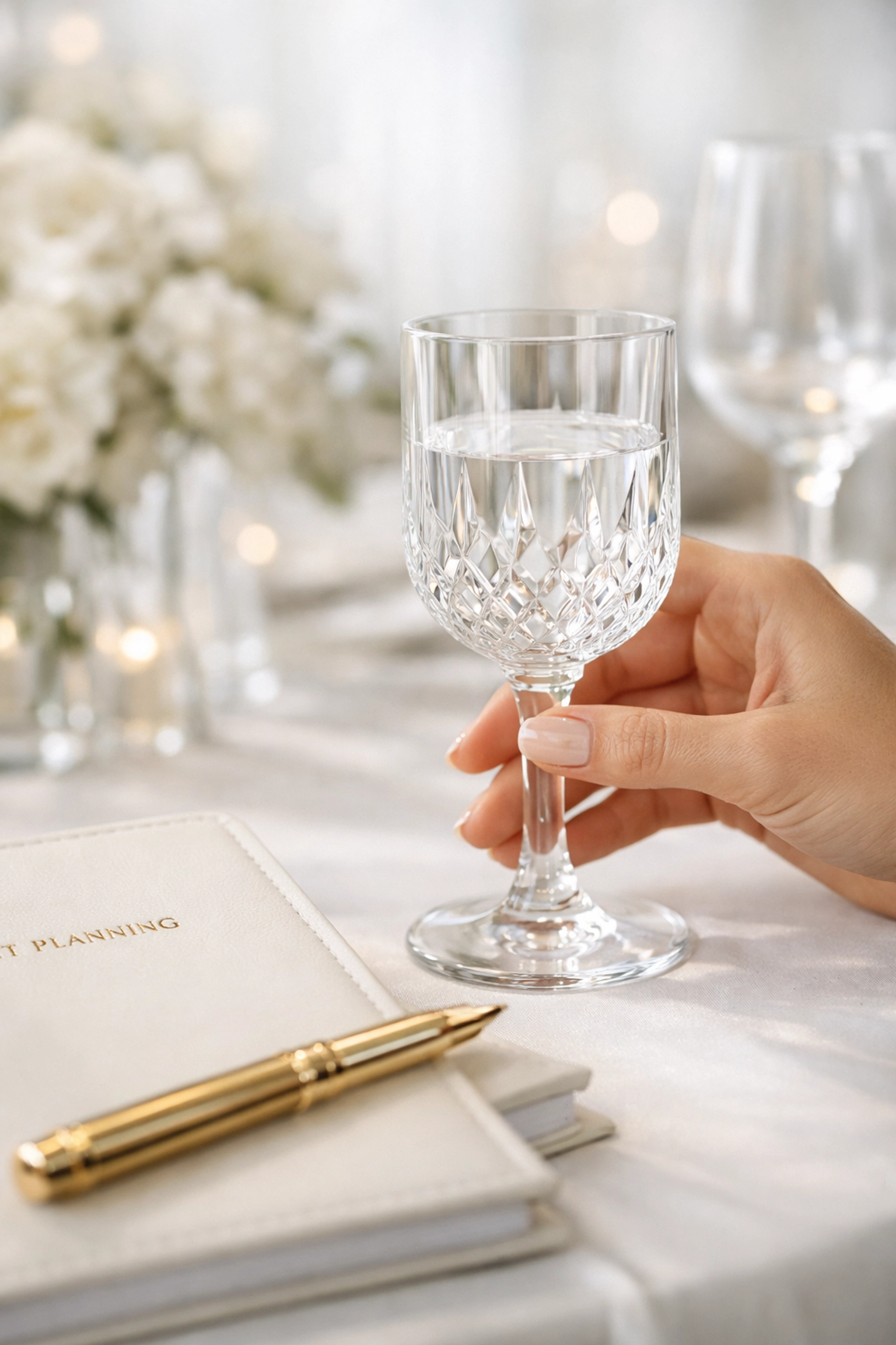 Professional wedding planning services showing meticulous attention to detail at a luxury reception.