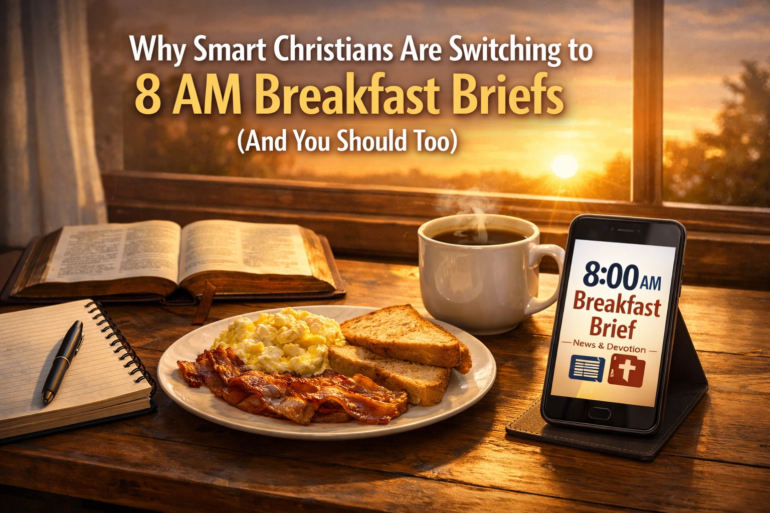 [HERO] Why Smart Christians Are Switching to 8 AM Breakfast Briefs (And You Should Too)