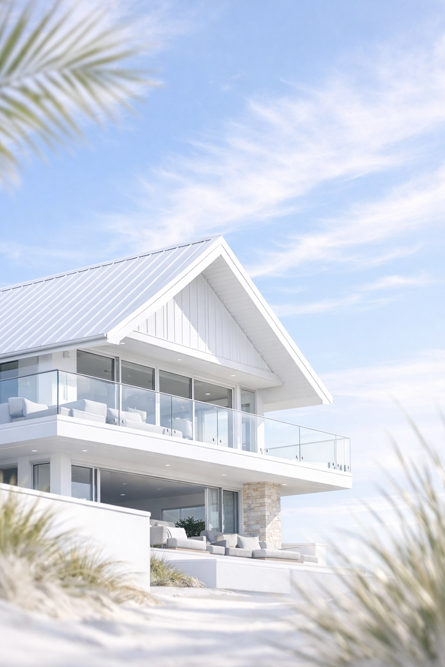 A modern Northern Beaches home featuring a high-quality metal roof installation by local roofers.