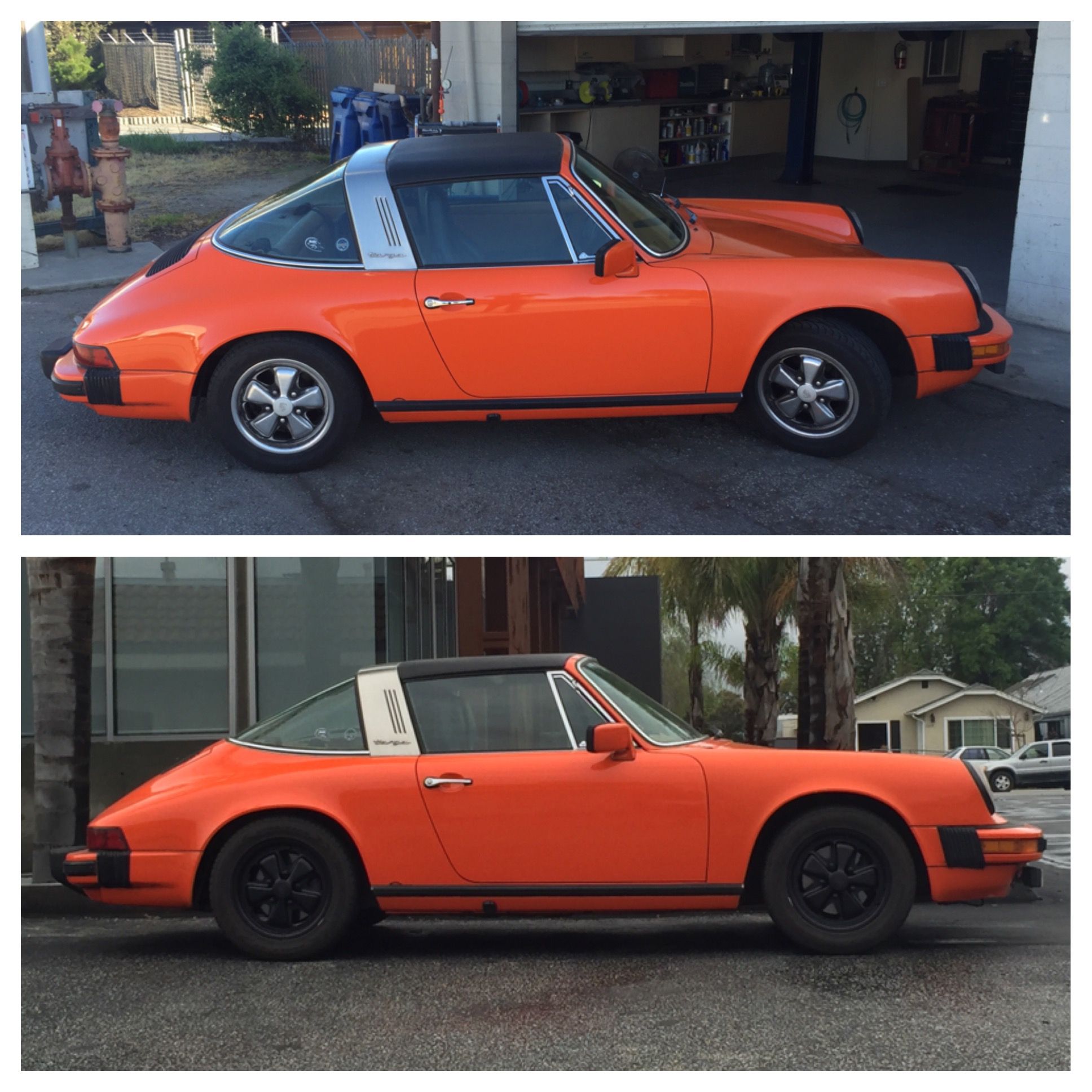 Classic Porsche Targa wheel restoration before and after