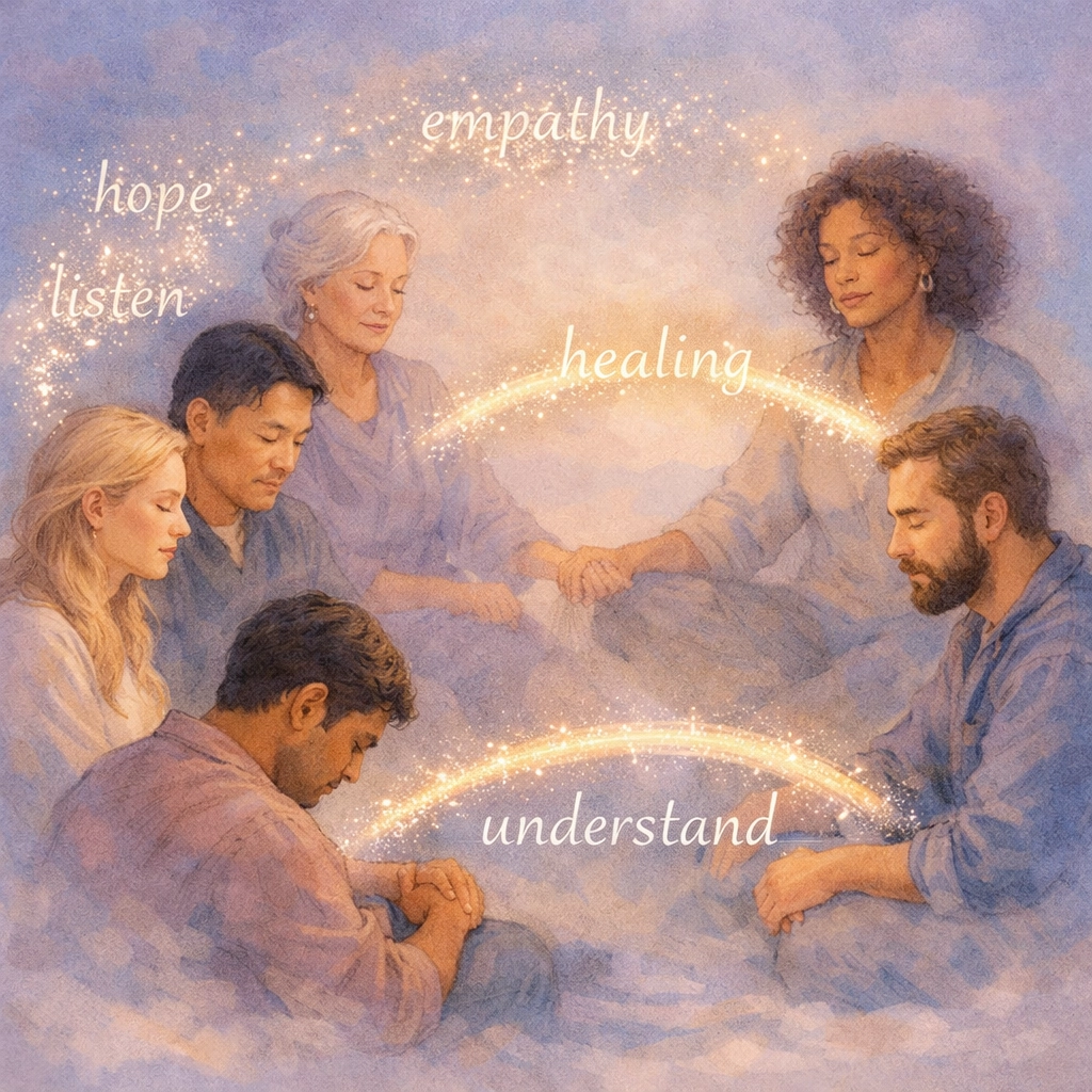 People gathered in peaceful dialogue representing disarming language and communication