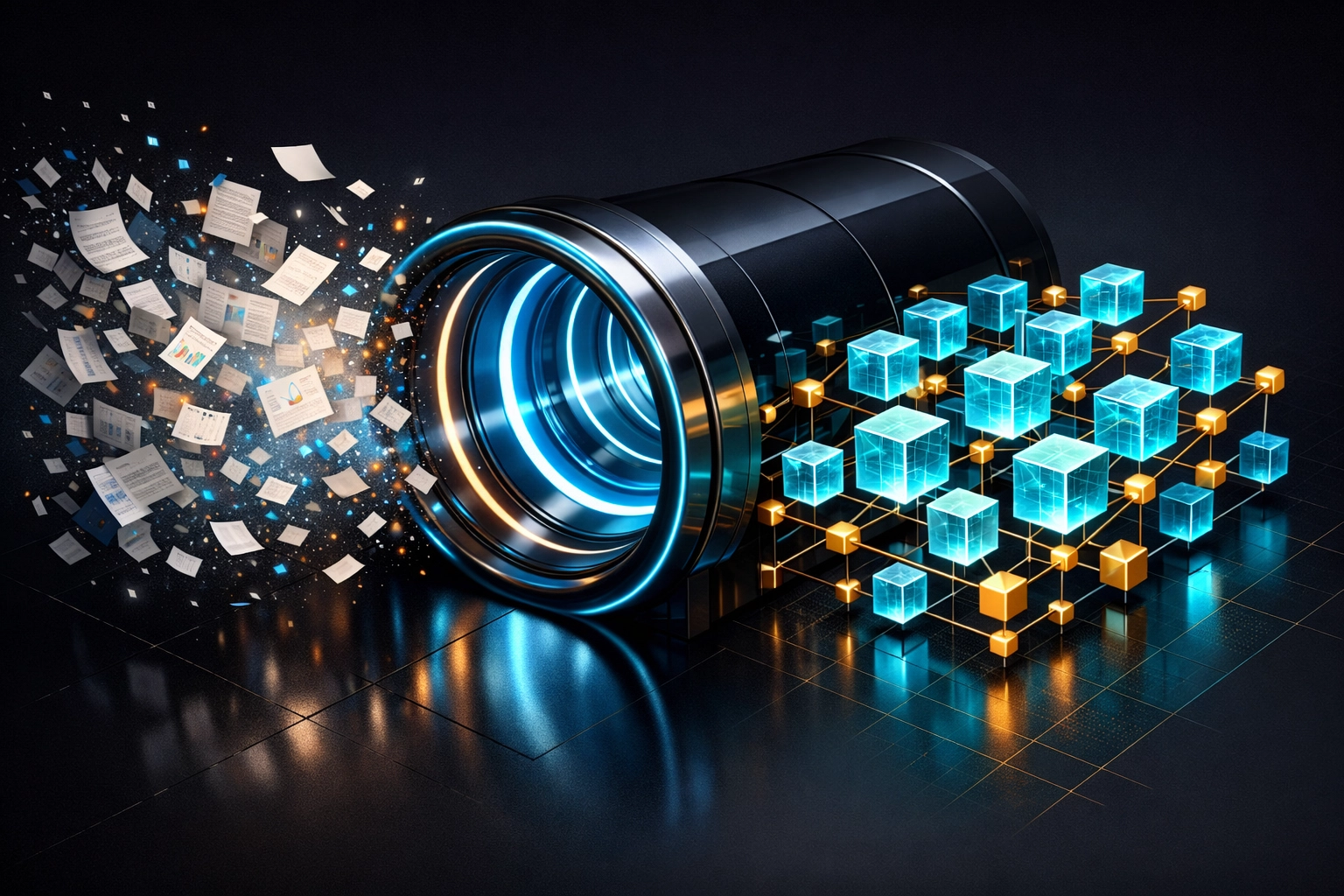 5 Steps How to Use AI Automation for Small Business and Skyrocket Efficiency (Easy Guide for Growth) 2 AI automation workflow transforming unorganized lead data into a streamlined business process for growth.