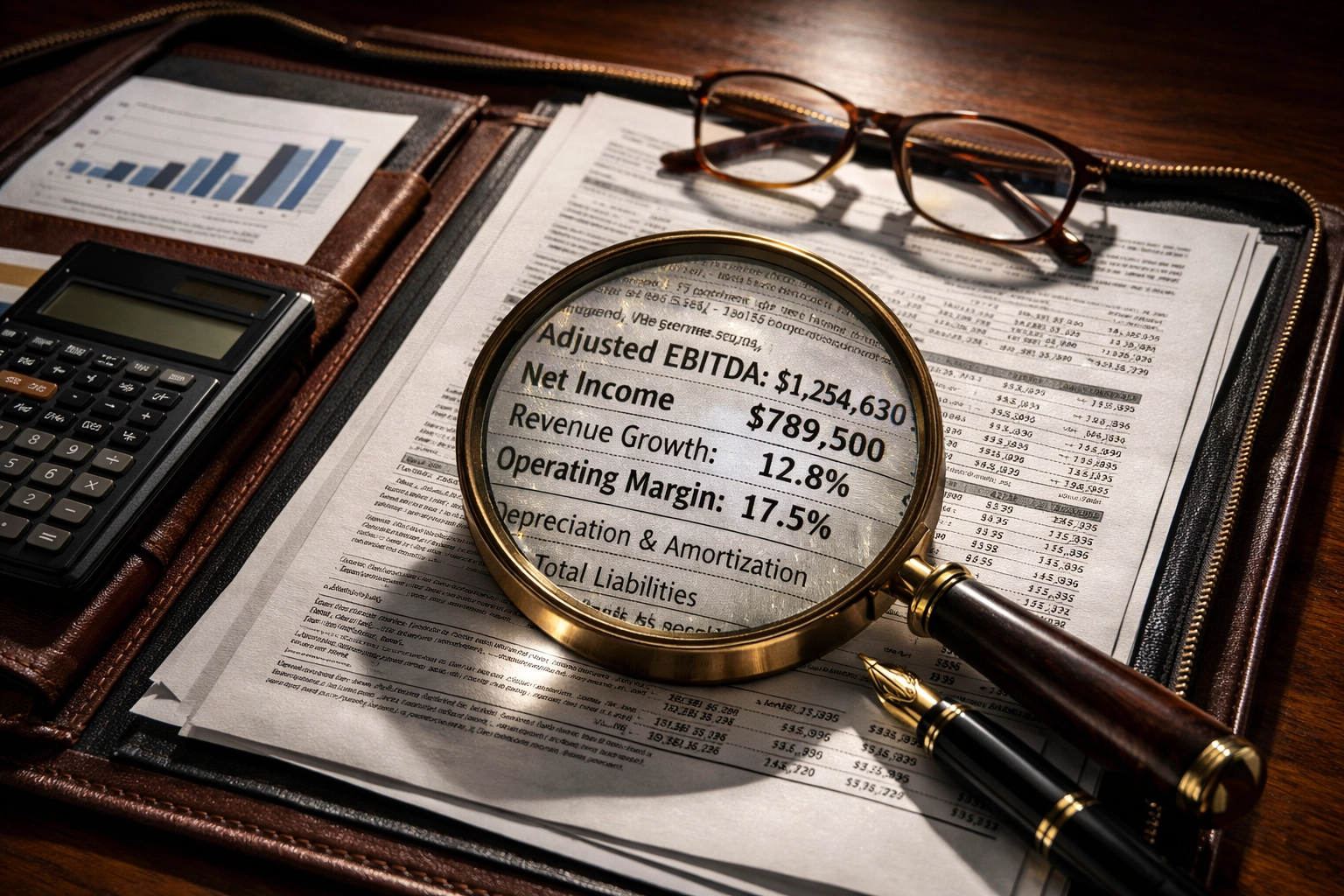 Magnifying glass examining alternative investment documents for proper due diligence