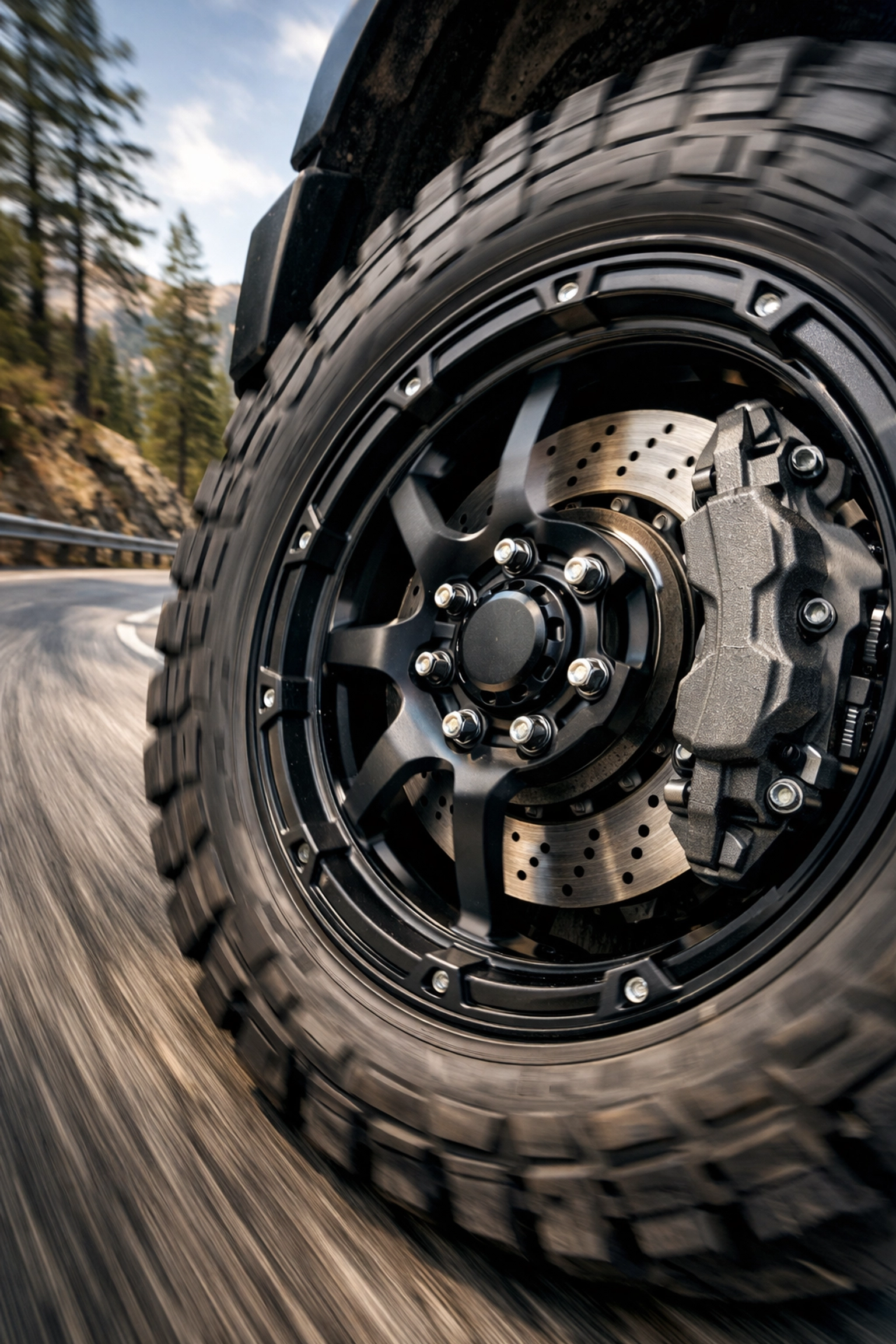 Heavy-duty truck brake rotor and caliper upgrade for safe towing through Central Oregon mountain passes.