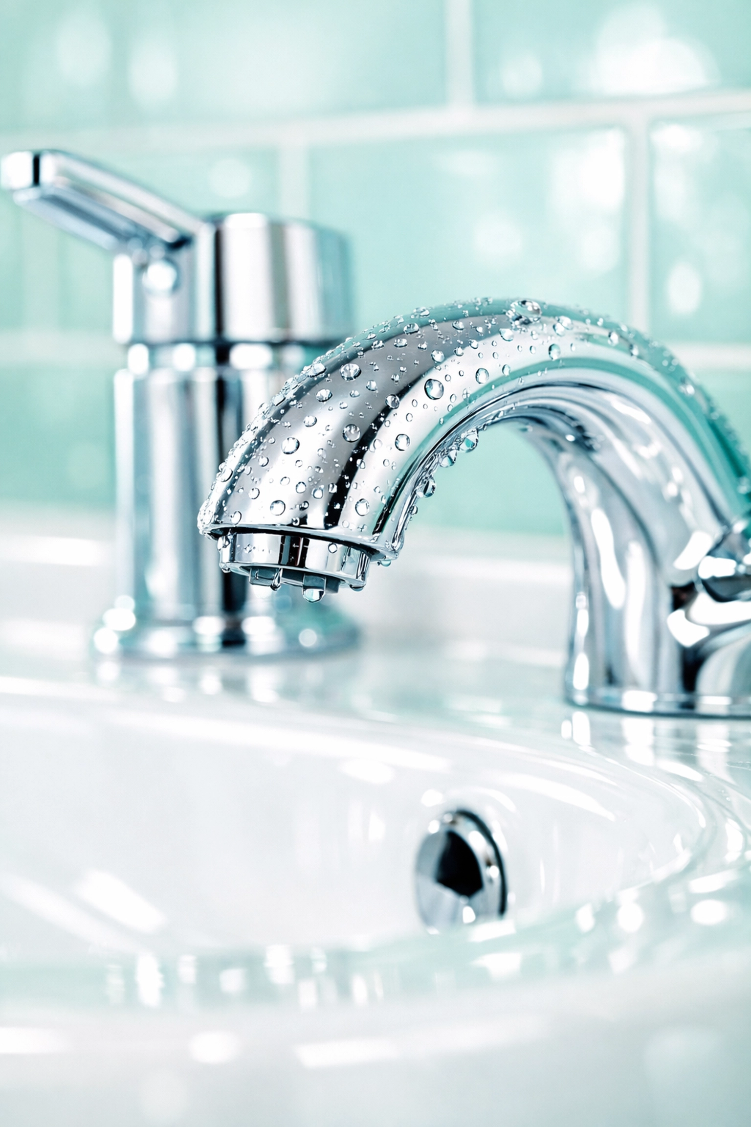 A perfectly sanitized bathroom faucet and sink after a Cedar Falls deep cleaning service.