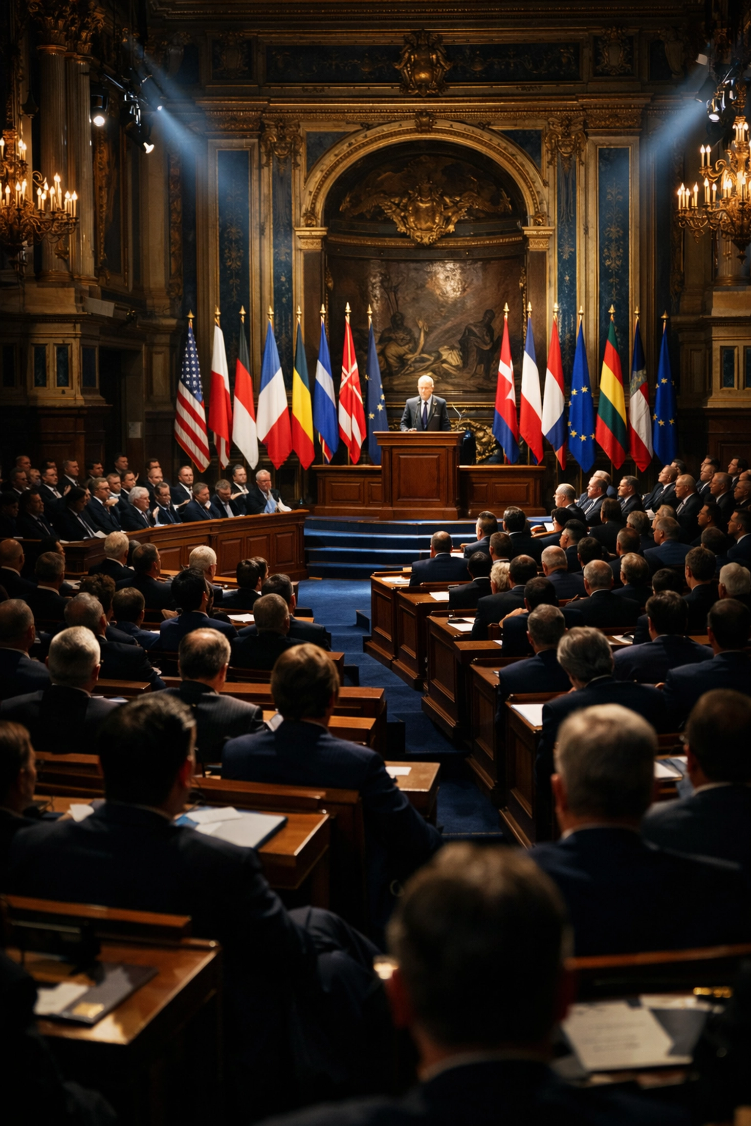 Munich Security Conference delegates assembled for international cooperation discussion