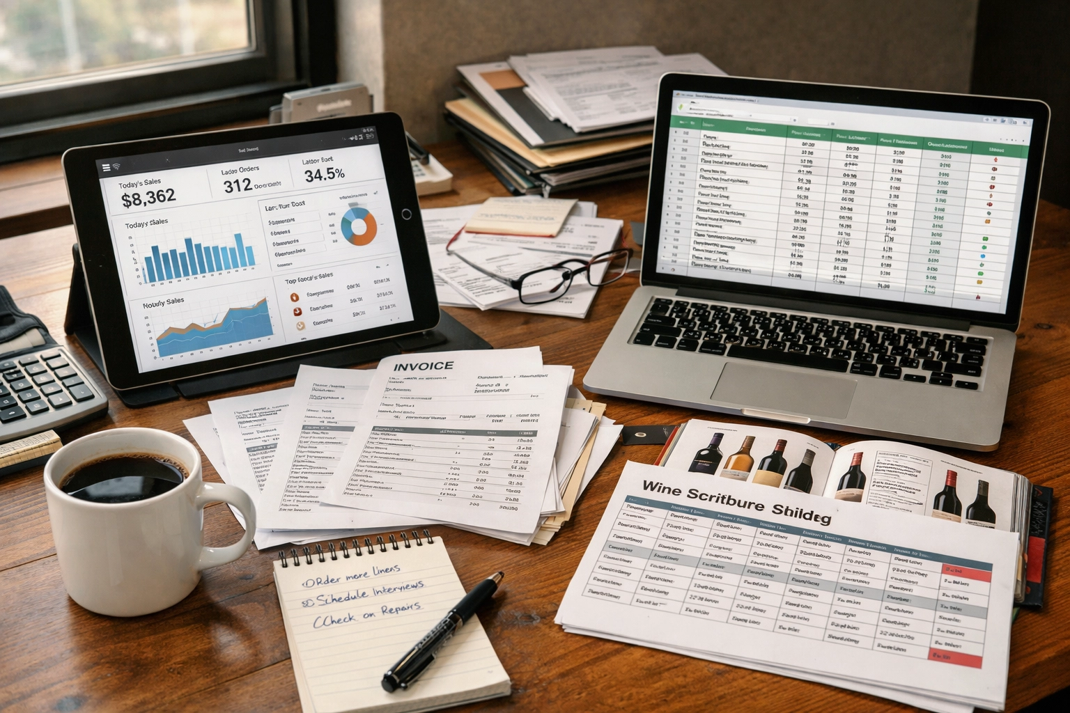 Restaurant manager workspace with POS dashboard and operational tools for multi-unit management