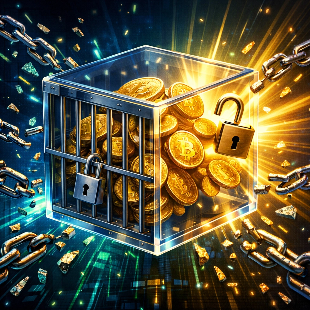 Self-custody cryptocurrency vs custodial payment services showing freedom from locked funds