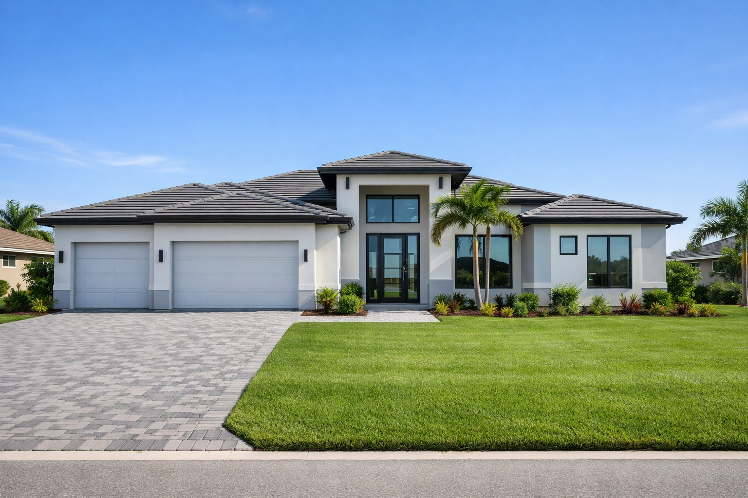 Modern new construction home in Southwest Cape Coral, ideal for families and retirees.