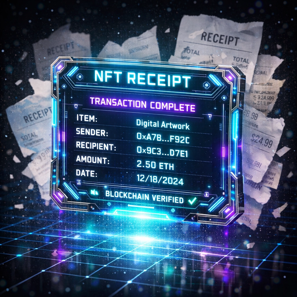 NFT blockchain receipt versus traditional paper receipts for crypto payment proof
