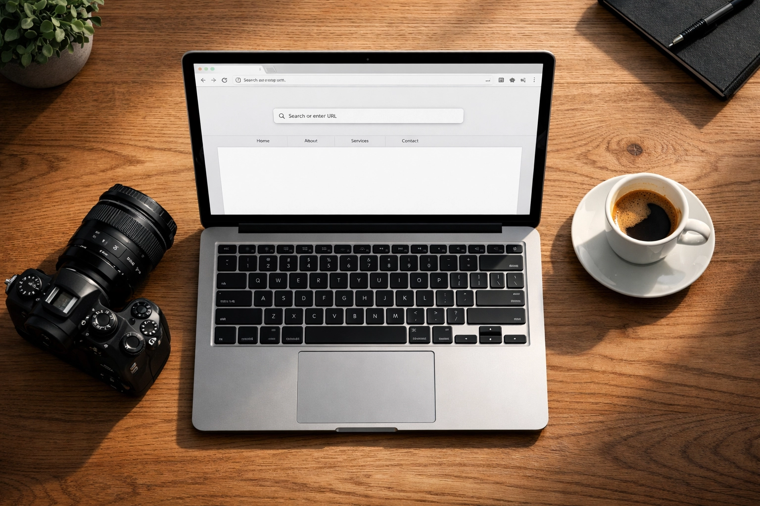 Professional photography workspace showing a fast image delivery workflow on a laptop.